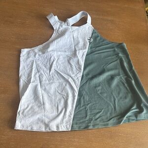 adidas Two-Tone White and Green Tank Top